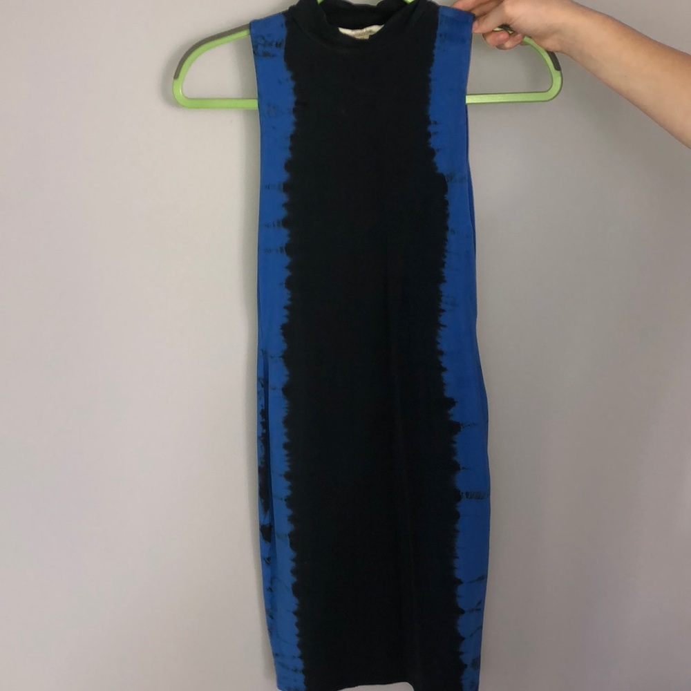 black and blue tank top dress